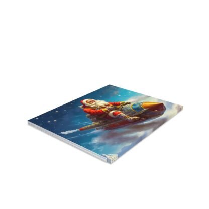 Christmas Santa Claus on a Rocket Cards: No Verse (8, 16, and 24 pcs) - Image 2