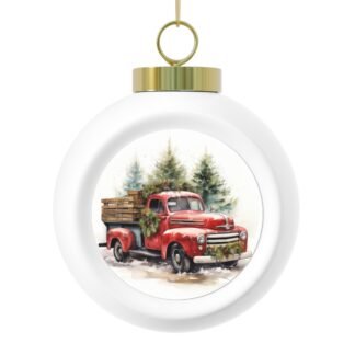 Rustic Farm Truck Christmas Ball Ornament