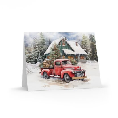 Rustic Truck and House Christmas Greeting cards: No Verse (8, 16, and 24 pcs)